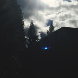 Silhouette of trees against cloudy sky