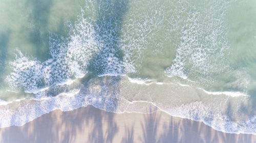 Aerial view of beach wave 