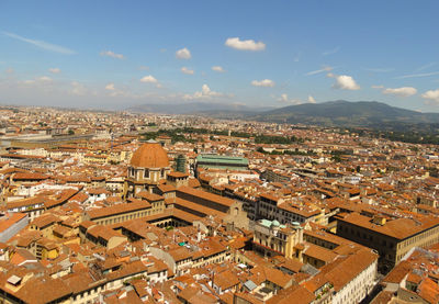 High angle view of cityscape against sky