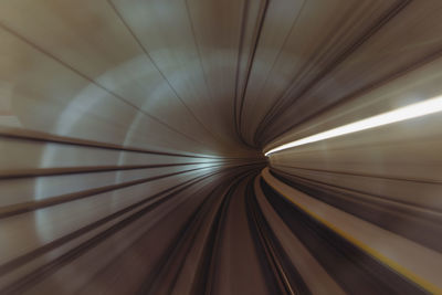 Directly below shot of illuminated tunnel