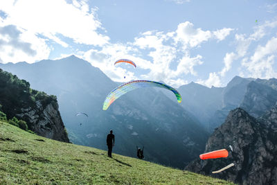 Scenic view of mountains against sky