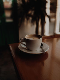 Close-up of coffee on table