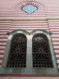 Low angle view of window on building