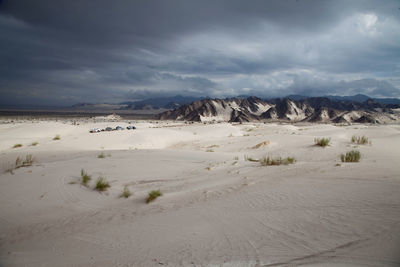 Scenic view of desert against sky