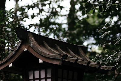 Low angle view of roof against sky