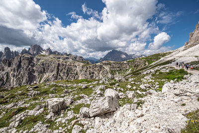 Panoramic view of landscape and mountains against sky