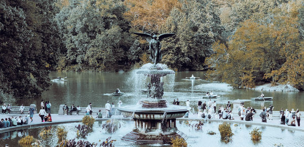 Low angle view of fountain