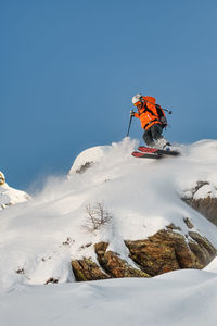 Scenic view of snow covered mountain against sky