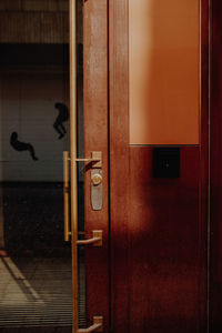 Closed door of building