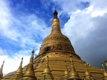 Low angle view of temple against sky