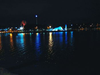 Illuminated city at night