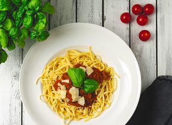 Food served on table