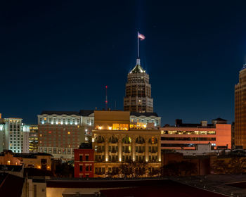 Illuminated city at night