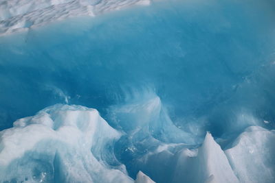 High angle view of frozen sea