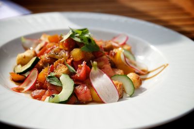 Close-up of appetizer served in plate