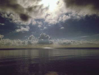 Scenic view of sea against cloudy sky