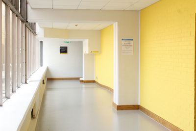 Empty corridor of building