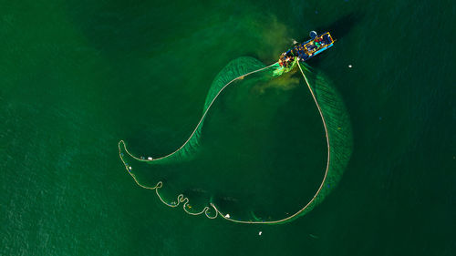 High angle view of sea