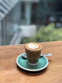 Close-up of coffee on table