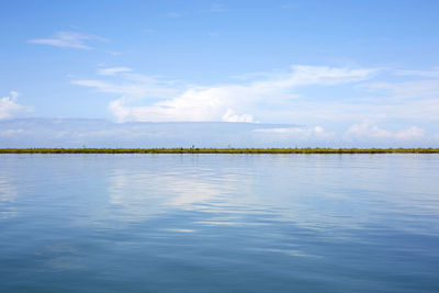 Beautiful landscape of the reflection of the clouds in the water