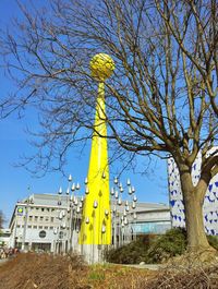 Low angle view of built structure against blue sky