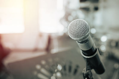 Close-up of microphone