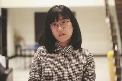 Close-up portrait of young woman