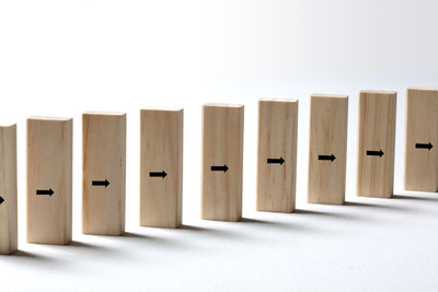 Row of books against white background