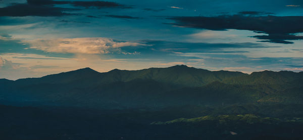 Scenic view of mountains against sky