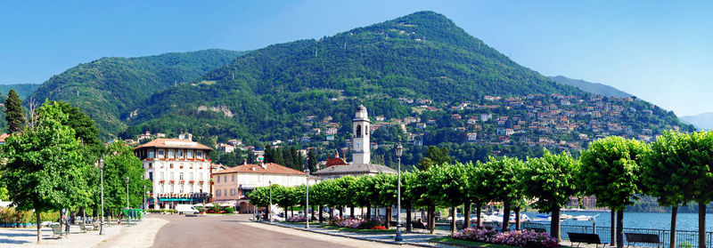 Landscape of cernobbio on the mountain of lake como. lombardy, italy