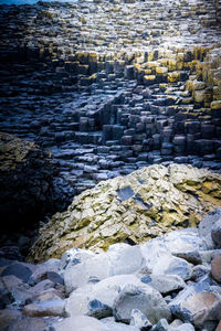 View of pebbles in water