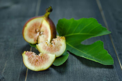 Close-up of fruits on table