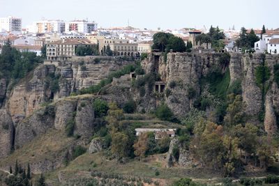 Cityscape on rock formation