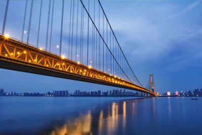 Golden gate bridge over river against sky