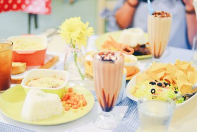 Close-up of served food in plate