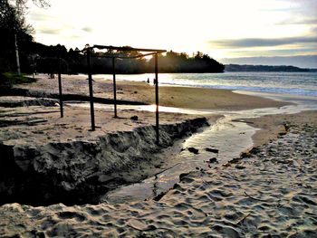 Scenic view of beach against sky