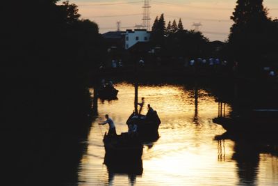 View of river at sunset