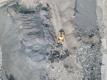 High angle view of crab on rock