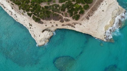 High angle view of sea shore