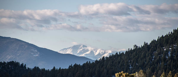 Panoramic view of mountains against sky