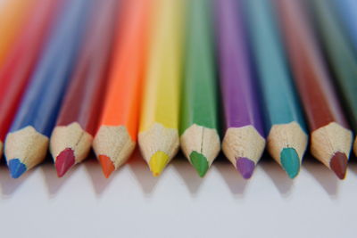 Close-up of multi colored pencils