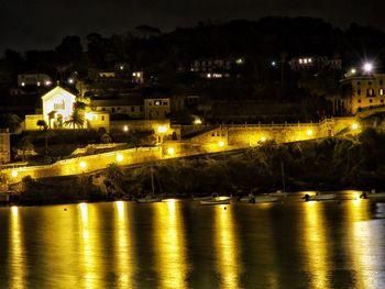 Illuminated city at night