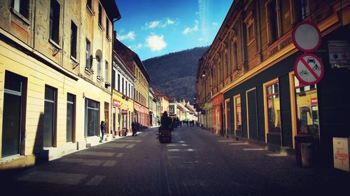 View of buildings along road