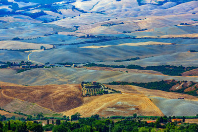 High angle view of agricultural field