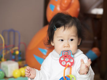 Close-up portrait of cute baby