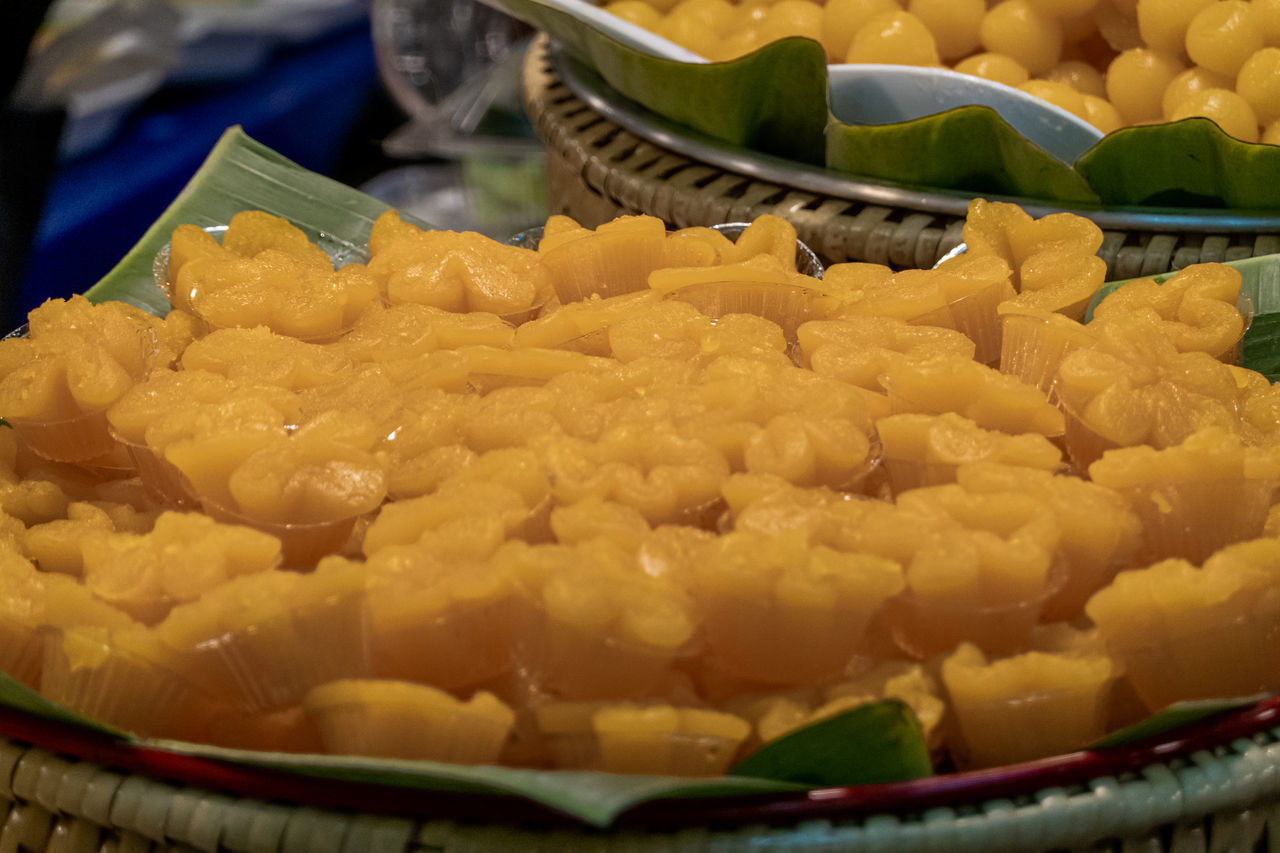 CLOSE-UP OF FOOD IN MARKET STALL