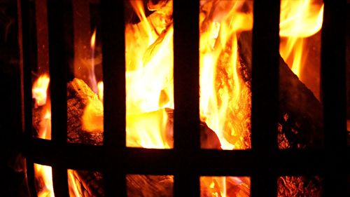 Close-up of illuminated candles