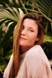 Close-up portrait of young woman