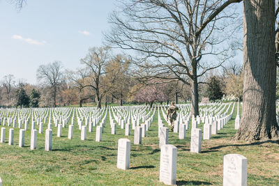 View of cemetery against sky