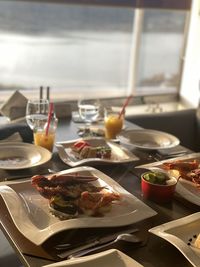 Close-up of food on table